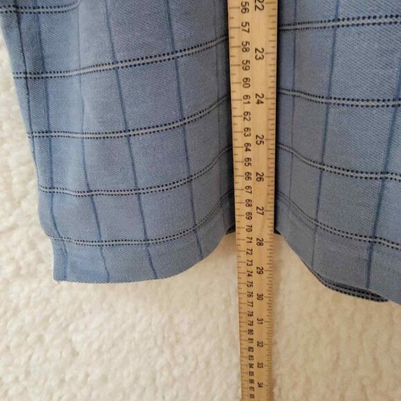 Van Heusen Men's Polo Shirt Size XL Blue Casual Check Pattern With Collar Cotton - Picture 7 of 10